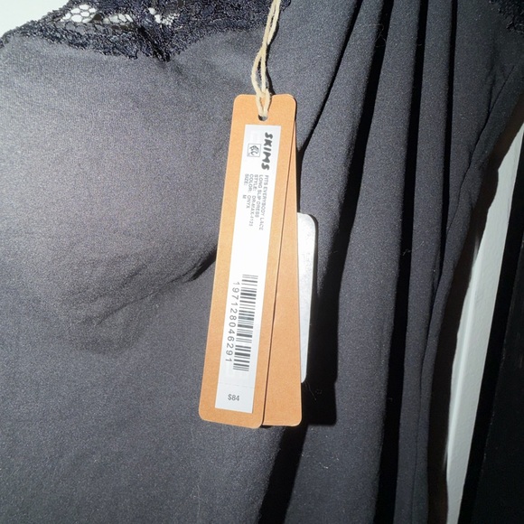 NEW!!! SKIMS Black Fits Everybody Lace Detail Slip Dress - Picture 4 of 7